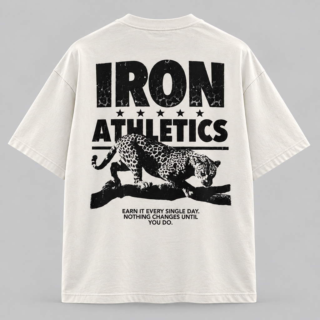 Camiseta oversized masculina Iron Predator off white Iron Savage - costas