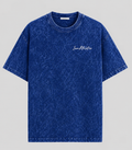 Camiseta Oversized Basic Marmorizada Azul