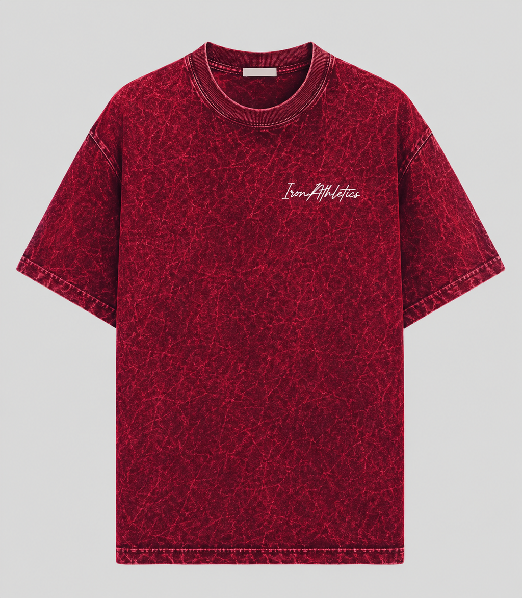 Camiseta Oversized Basic Marmorizada Vermelha