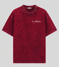 Camiseta Oversized Basic Marmorizada Vermelha