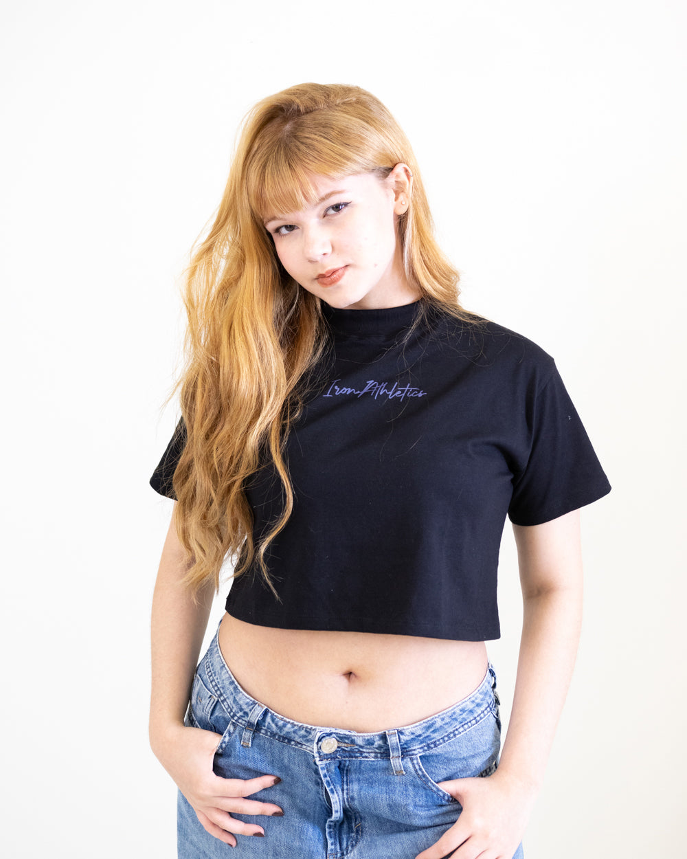 Cropped Iron Athletics Preto