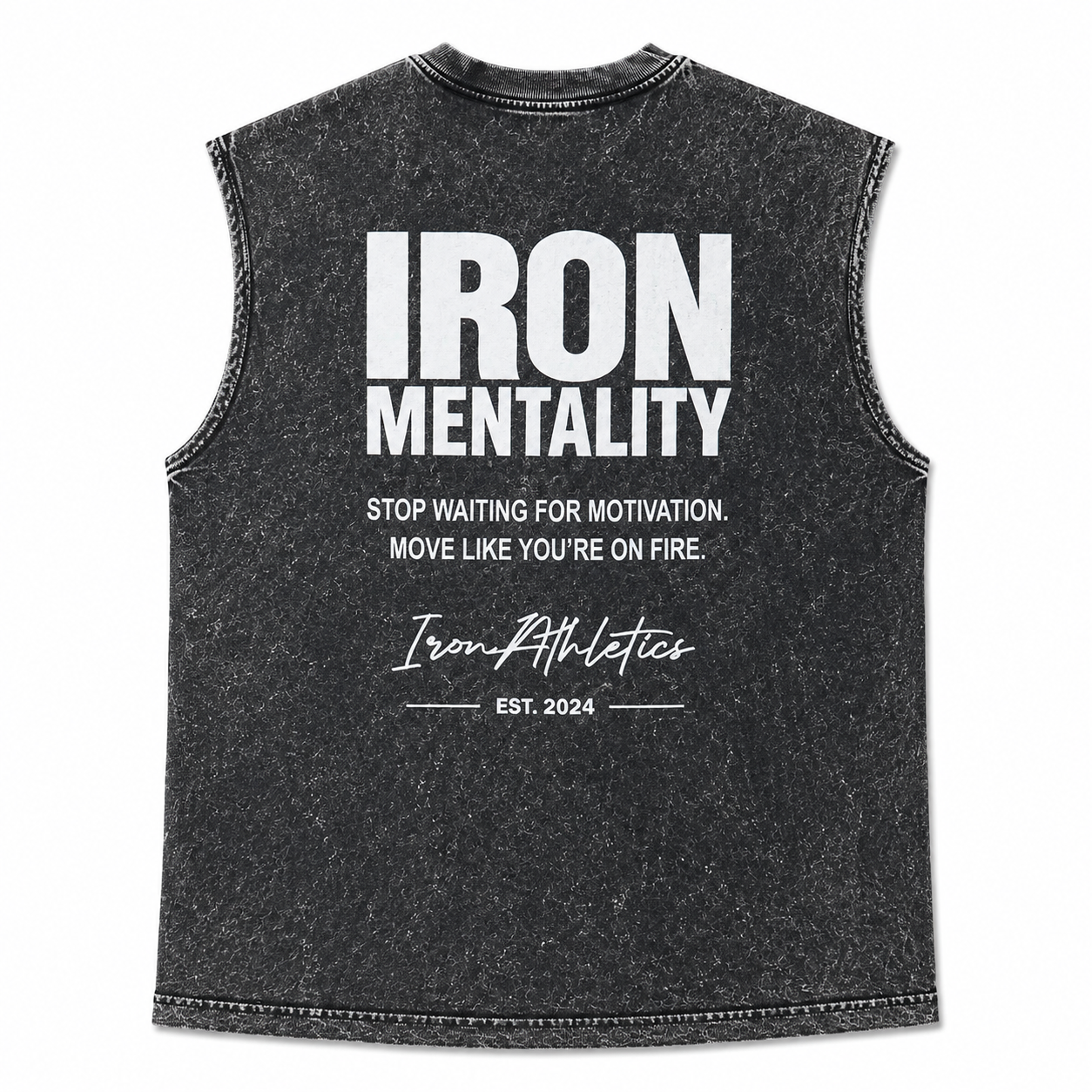 Regata Oversized Machão Iron Mentality Preta Marmorizada