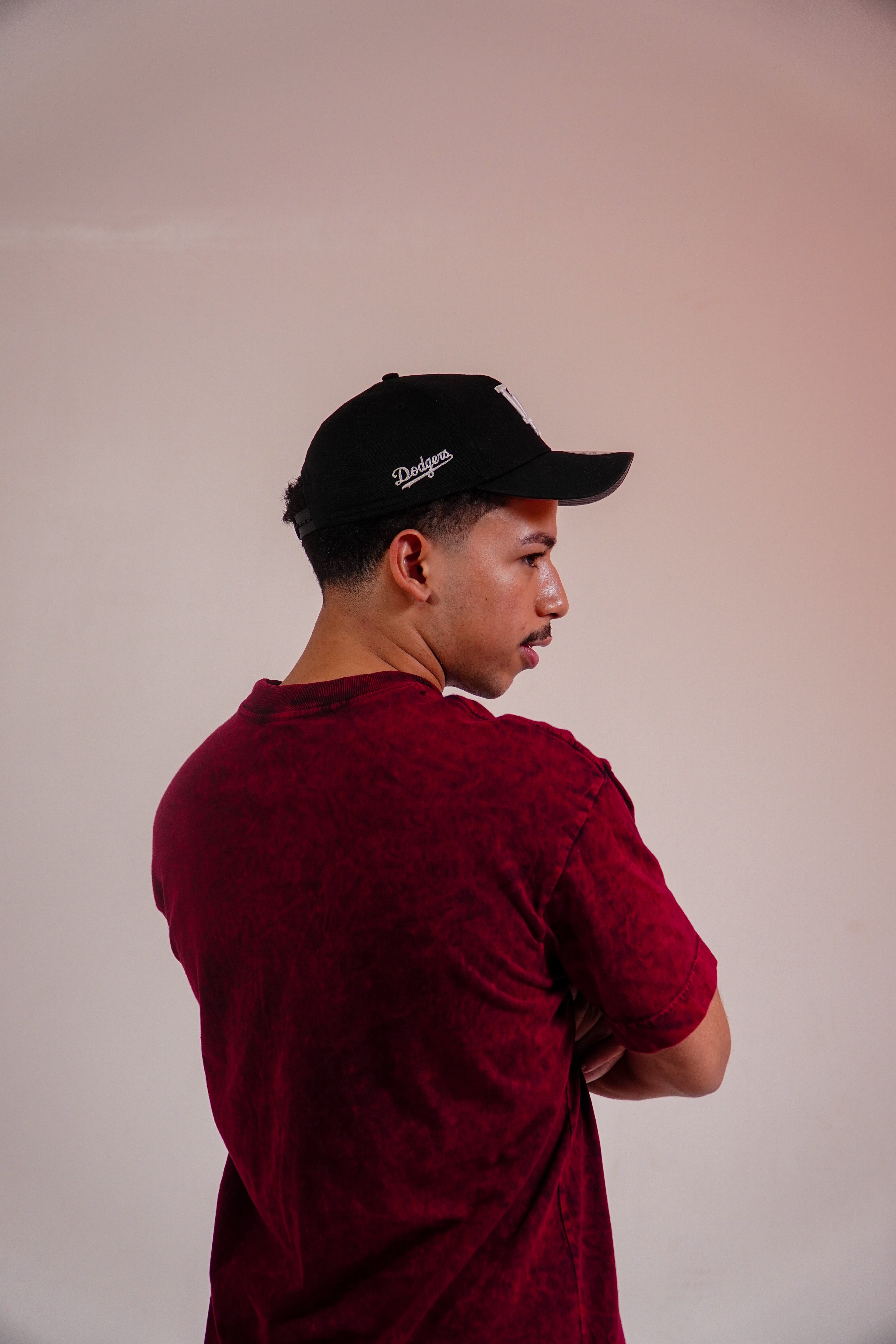Camiseta Oversized Basic Marmorizada Vermelha