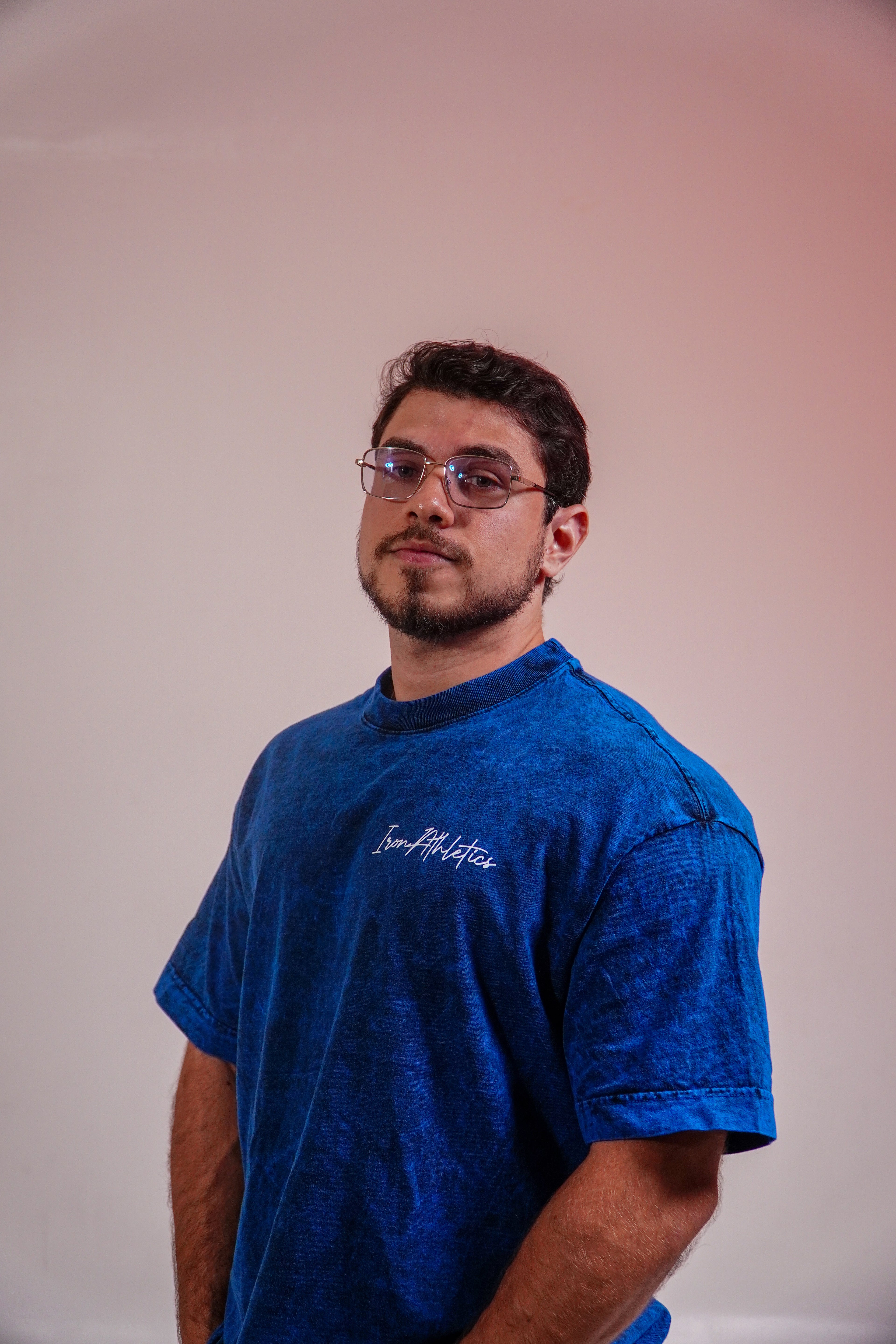 Camiseta Oversized Basic Marmorizada Azul