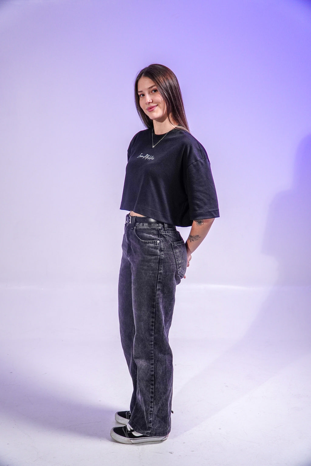 Cropped Iron Athletics Preto Oversized